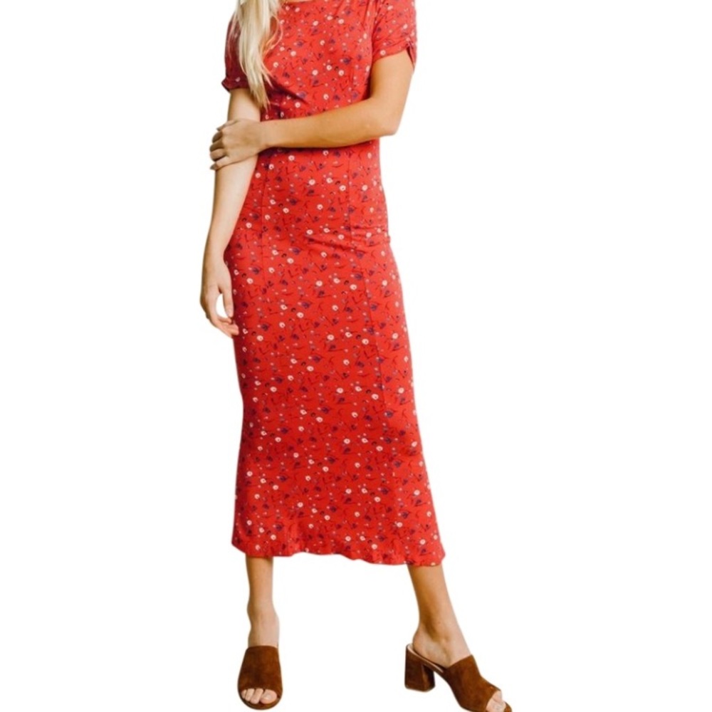Free people Caroline red combo dress